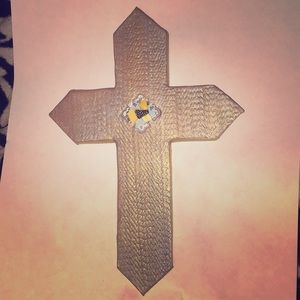 Hand made clay cross wall hanging